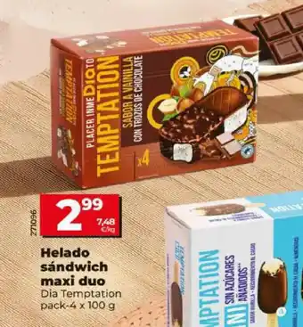 DIA TEMPTATION Helado sandwich maxi duo