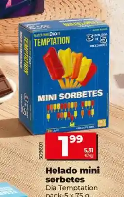 Dia DIA TEMPTATION Helado mini sorbetes oferta