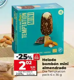 Dia DIA TEMPTATION Helado bombón mini almendrado oferta