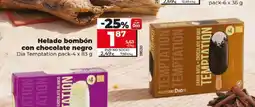 Dia DIA TEMPTATION Helado bombón con chocolate negro oferta