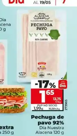 Dia DIA NUESTRA ALACENA Pechuga de pavo 92% oferta