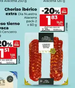 Dia DIA NUESTRA ALACENA Chorizo ibérico extra oferta
