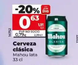 Dia MAHOU Cerveza clásica oferta