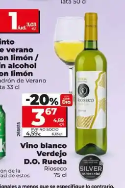 Dia RIOSECO Vino blanco Verdejo D.O. Rueda Rioseco oferta