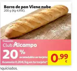 Alcampo Barra de pan Viena nube oferta