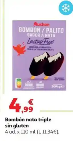 Alcampo Bombón nata triple sin gluten oferta