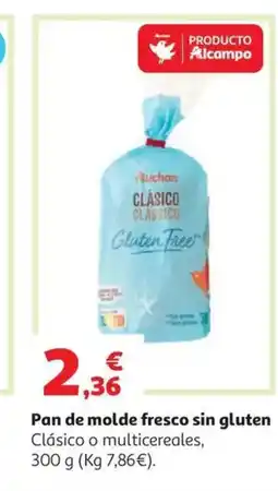 Alcampo Pan de molde fresco sin gluten oferta