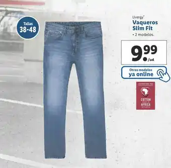Lidl Vaqueros slim livergy oferta