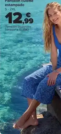 Carrefour Pantalón culotte estampado oferta