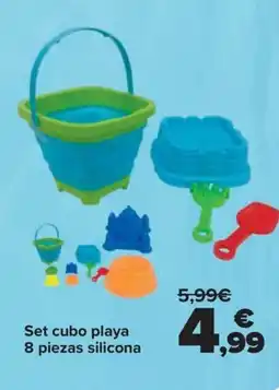 Carrefour Set cubo playa 8 piezas silicona oferta