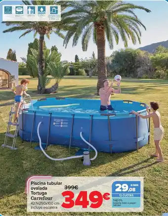 Piscina tubular ovalada Tortuga Carrefour