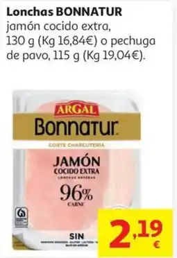 Alcampo BONNATUR Lonchas jamón cocido extra, oferta