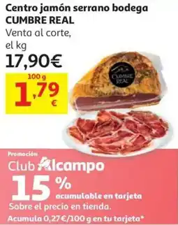 Alcampo CUMBRE REAL Centro jamón serrano bodega oferta