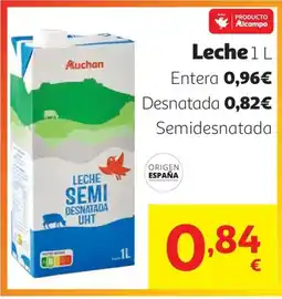 Alcampo AUCHAN Leche Semidesnatada oferta