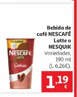Alcampo NESCAFÉ NESQUIK Bebida de café Latte oferta