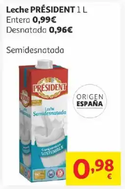 Alcampo PRÉSIDENT Leche oferta