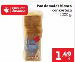 Alcampo Pan de molde blanco con corteza oferta