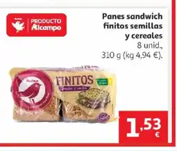 Alcampo Panes sandwich finitos semillas y cereales oferta