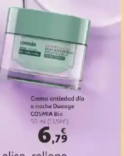 Alcampo COSMIA Crema antiedad día o noche Duoage Bio oferta