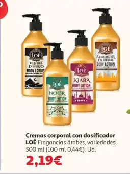 Alcampo LOÉ Cremas corporal con dosificador oferta