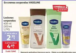 Alcampo VASELINE En cremas corporales oferta