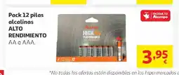 Alcampo Pack 12 pilas alcalinas alto rendimiento oferta