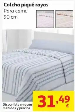 Alcampo Colcha piqué rayas oferta
