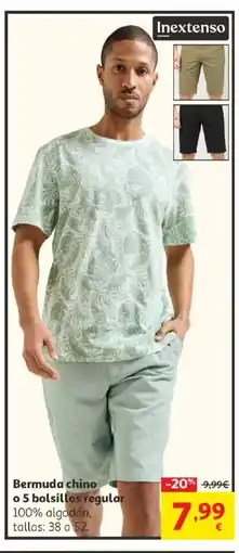 Alcampo INEXTENSO Bermuda chino o 5 bolsillos regular oferta