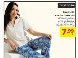 Alcampo INEXTENSO Camiseta cuello tunecino oferta