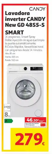Alcampo CANDY Lavadora inverter New GD 48S5-S oferta