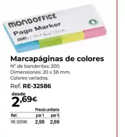Staples Kalamazoo Marcapáginas de colores oferta
