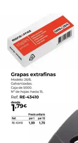 Staples Kalamazoo Grapas extrafinas oferta