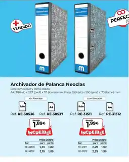 Staples Kalamazoo Archivador de Palanca Neoclas oferta