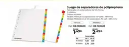 Staples Kalamazoo Juego de separadores de polipropileno oferta
