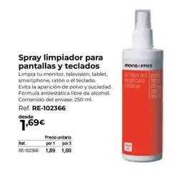 Staples Kalamazoo Spray limpiador para pantallas y teclados oferta