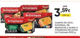 FROIZ LA COCINERA Lasaña de atún, boloñesa, de espinacas y queso o Canelones de carne oferta