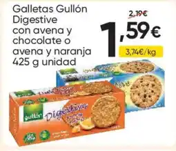 FROIZ Galletas Gullón Digestive con avena y chocolate o avena y naranja oferta