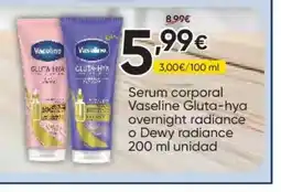 FROIZ VASELINE Serum corporal Gluta-hya overnight radiance o Dewy radiance oferta