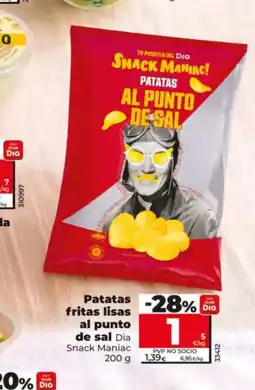 Maxi Dia DIA SNACK MANIAC Patatas fritas lisas al punto de sal oferta
