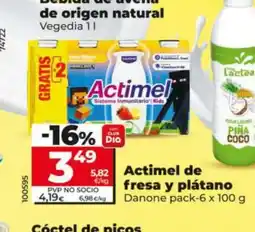 Maxi Dia DANONE Actimel de fresa y plátano oferta