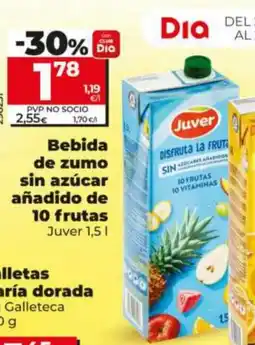 Maxi Dia JUVER Bebida de zumo sin azúcar añadido de 10 frutas oferta
