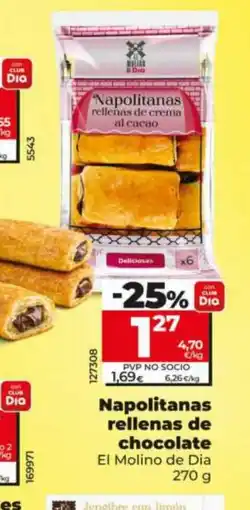 Maxi Dia EL MOLINO DE DIA Napolitanas rellenas de chocolate oferta