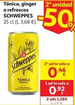 Alcampo SCHWEPPES Tónica, ginger o refrescos oferta