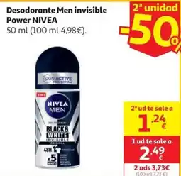 Alcampo NIVEA Desodorante Men invisible Power oferta