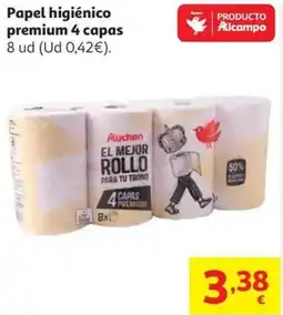 Alcampo Papel higiénico premium 4 capas oferta