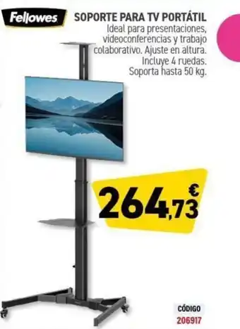 FELLOWES Soporte para tv portátil