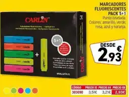 Carlin CARLIN Marcadores fluorescentes pack 5+1 oferta
