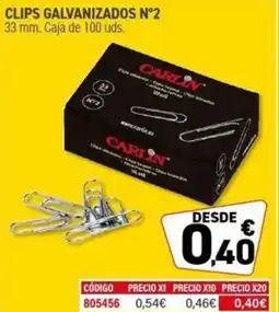Carlin Clips galvanizados n°2 oferta