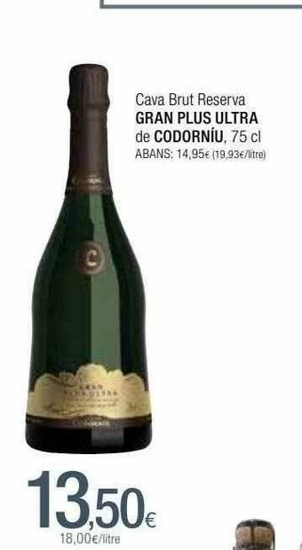 Condis Cava Brut Reserva Gran Plus Ultra De Codorníu oferta