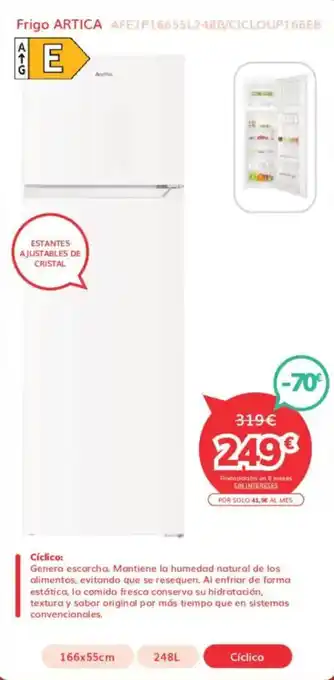 ARTICA Frigo afe2p16655l248b/cicloup166eb
